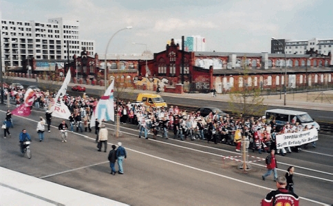 Die "Eisbren-Demonstration" nach dem Gewinn der ersten Deutschen Meisterschaft 2005